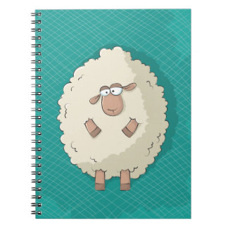 Caderno Espiral Ilustração de uma ovelha gigante engraçada e fofa
