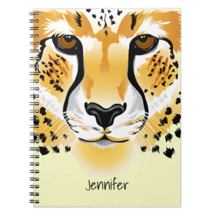 Caderno Espiral ilustração detalhada da cabeça de chita