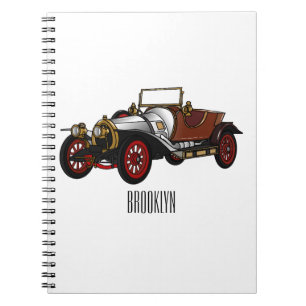 Caderno Espiral Ilustração do desenho animado Classic car 1920