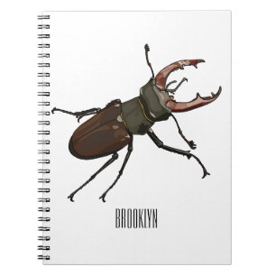 Caderno Espiral Ilustração do desenho animado do besouro do Stag