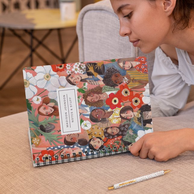 Caderno Espiral Ilustração do Dia Internacional da Mulher (Criador carregado)