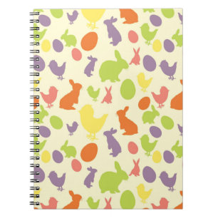 Caderno Espiral Ilustração do fundo da páscoa