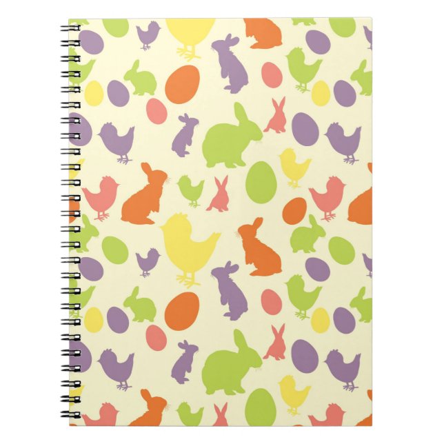 Caderno Espiral Ilustração do fundo da páscoa (Frente)