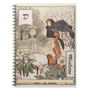 Caderno Espiral Ilustração do Jardim de Inverno de Dezembro Art No