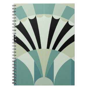 Caderno Espiral ilustração do padrão de decoração da arte de vinta