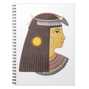Caderno Espiral Ilustração do retrato antigo da deusa egípcia