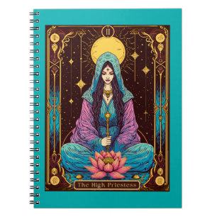 Caderno Espiral Ilustração do Tarot, a Sumo Sacerdotisa