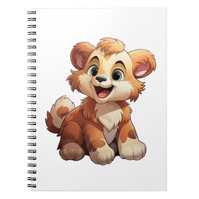 Caderno Espiral Ilustração do urso de desenho animado (Frente)