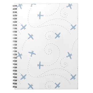 Caderno Espiral ilustração do vôo do avião