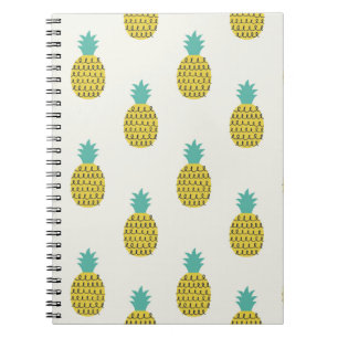 Caderno Espiral Ilustração Invisível De Abacaxi Vintage Divertida.