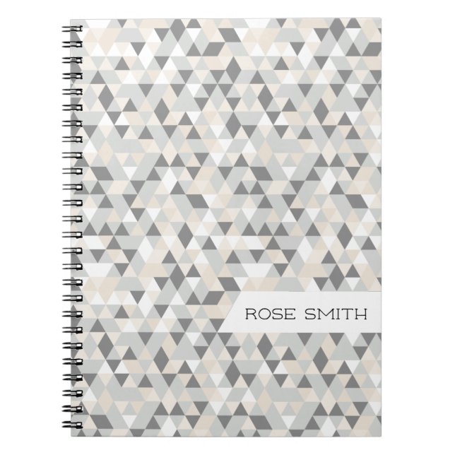 Caderno Espiral Ilustração moderna do padrão geo (Frente)