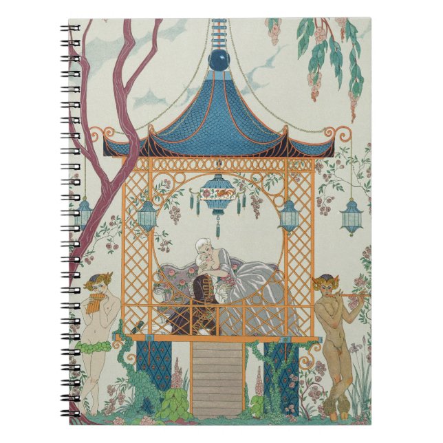 Caderno Espiral Ilustração para "Fetes Galantes" por Paul Verlaine (Frente)