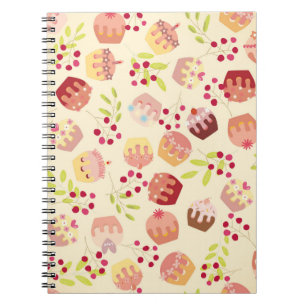 Caderno Espiral ilustração perfeita do bolo de xícara