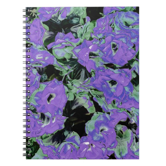 Caderno Espiral Ilustração Planta de Kalanchoe Roxo (Frente)