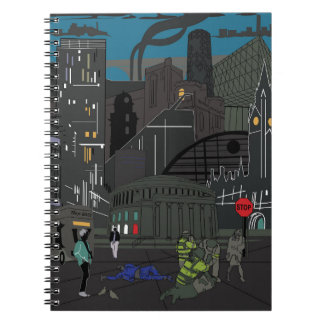 Caderno Espiral Ilustração Skyline Edgy do Notebook Manchester