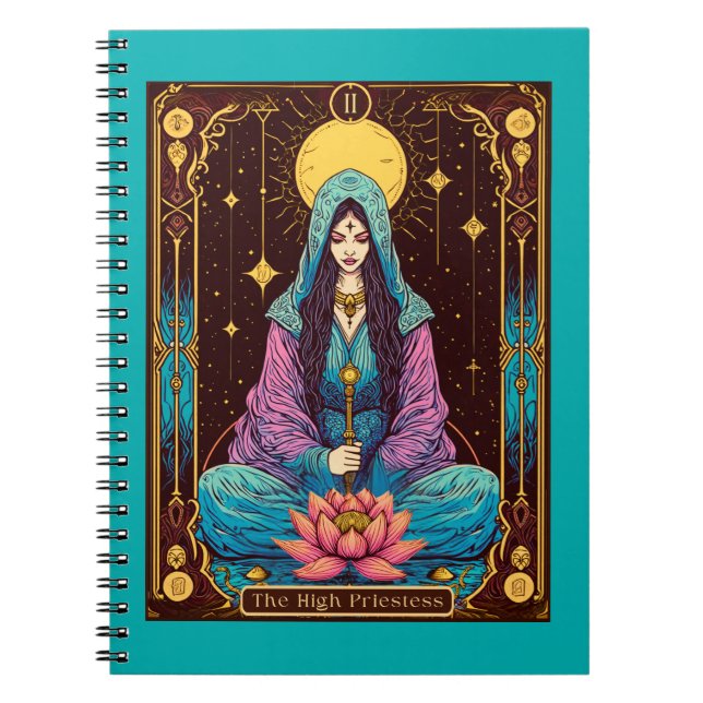 Caderno Espiral Ilustração Tarot, o Alto Sacerdote (Frente)