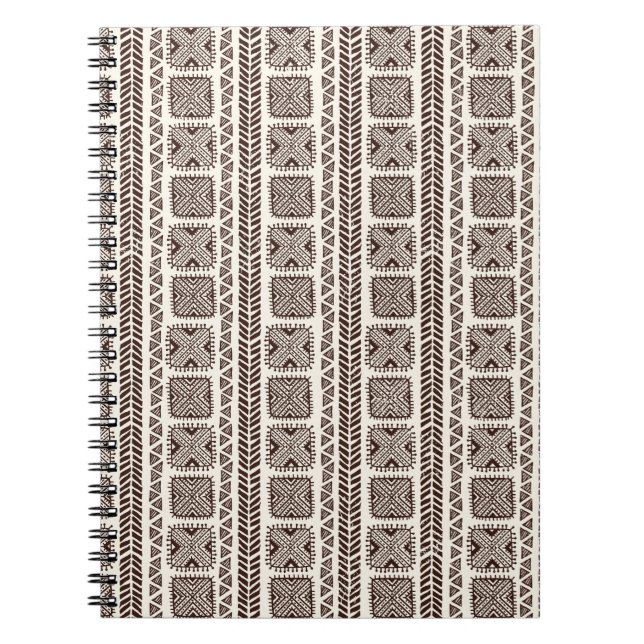 Caderno Espiral Ilustração tribal sem descontinuidades (Frente)