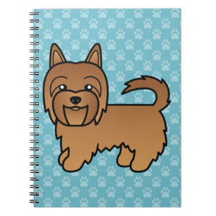 Caderno Espiral Ilustração Vermelha Australiana de Cachorro Terrie
