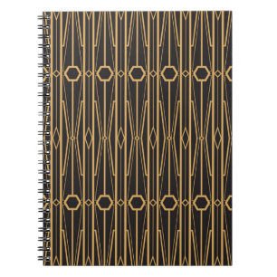 Caderno Espiral ilustração vintage. Ornamento geométrico contínuo