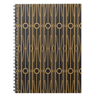 Caderno Espiral ilustração vintage. Ornamento geométrico contínuo