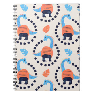 Caderno Espiral Ilustração visual de padrão sem costura com um di