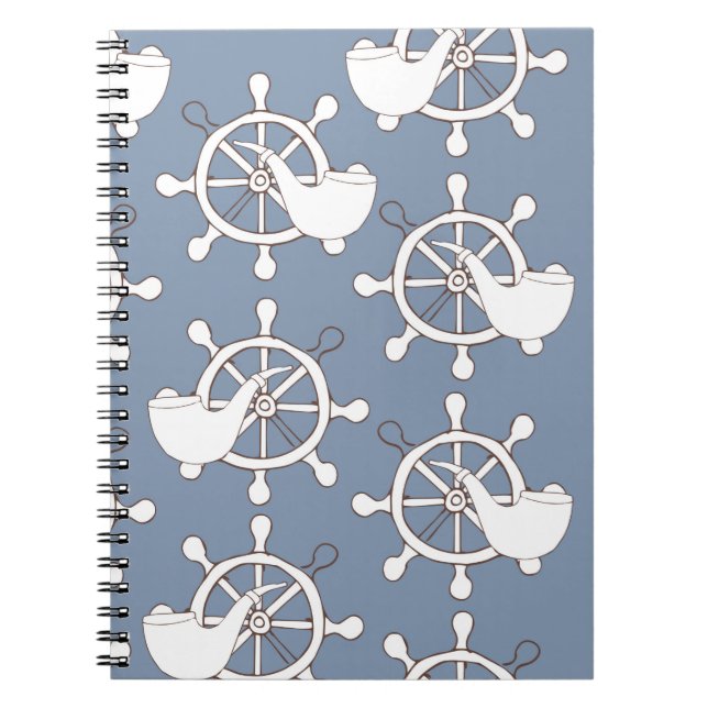 Caderno Espiral Ilustração visual, roda e tu sem costura, de padrã (Frente)