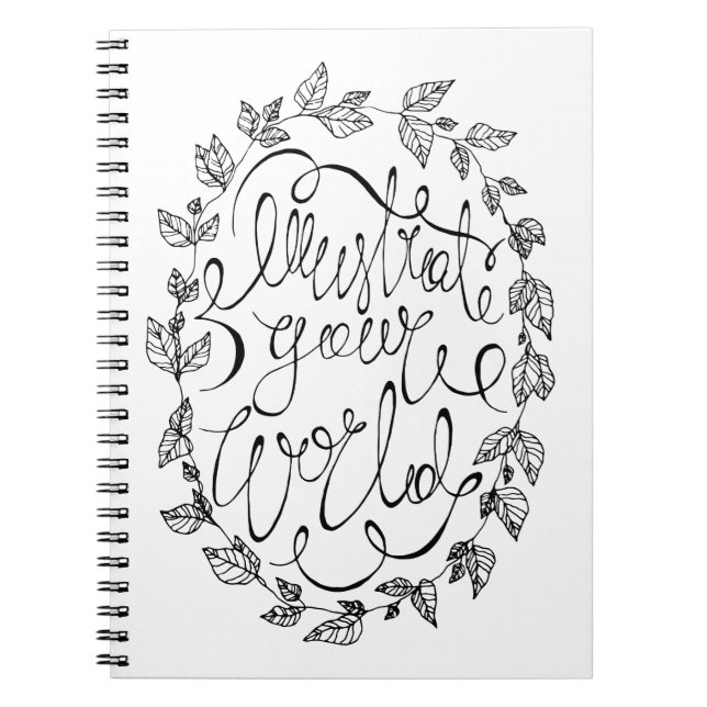 Caderno Espiral Ilustre sua caligrafia mundial (Frente)