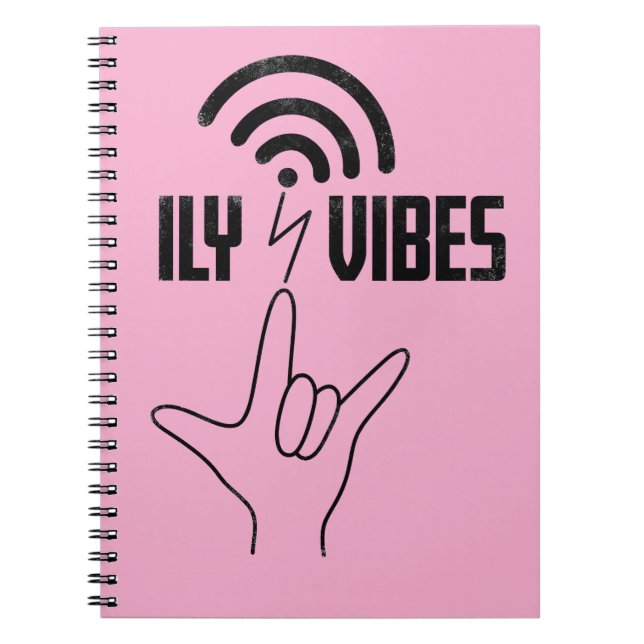 Caderno Espiral ILY Vibes - ASL Design  (Frente)