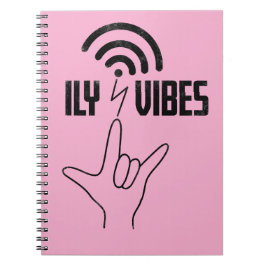 Caderno Espiral ILY Vibes - Design ASL