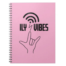 Caderno Espiral ILY Vibes - Design ASL