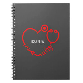Caderno Espiral I'm A Nurse Stethoscope Heart Modern Personalized