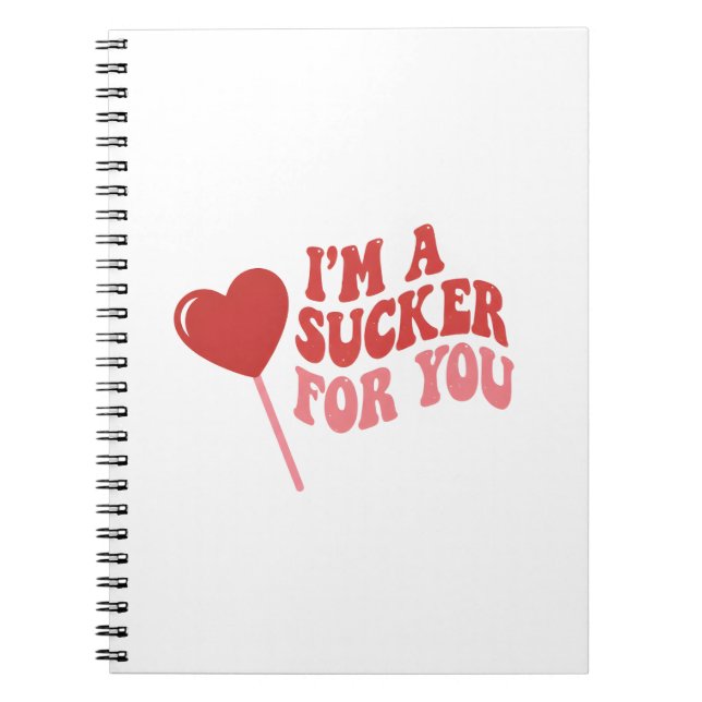 Caderno Espiral I'm A Sucker For You | Funny Retro Valentine's (Frente)