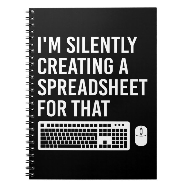 Caderno Espiral I'm Silently Creating A Spreadsheet Actuary Funny (Frente)