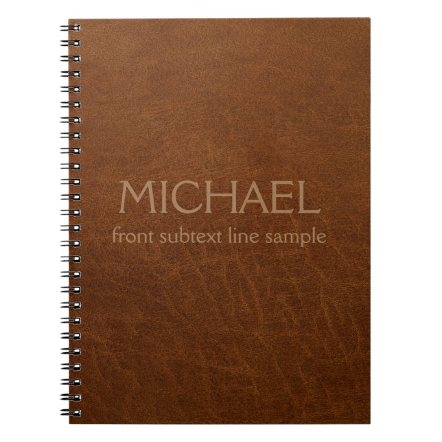 Caderno Espiral Imagem Brown Leather Personalizada (Frente)