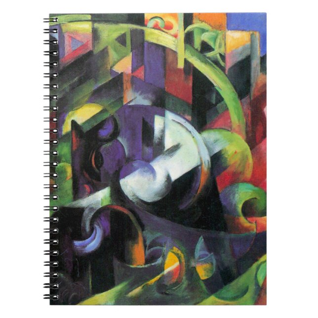 Caderno Espiral Imagem com Gado por Franz Marc, Arte Antiga (Frente)