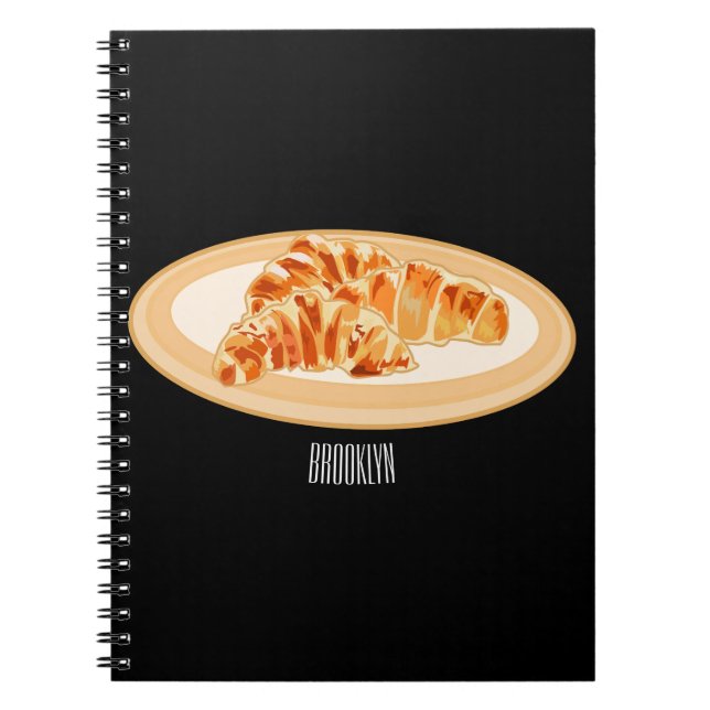 Caderno Espiral Imagem croissant (Frente)