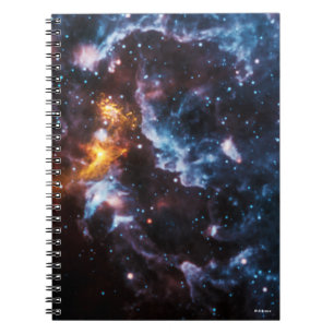 Caderno Espiral Imagem da galáxia da estrela de nêutron do pulsa