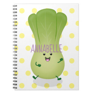 Caderno Espiral Imagem de desenho animado bonito de "baby bok choy