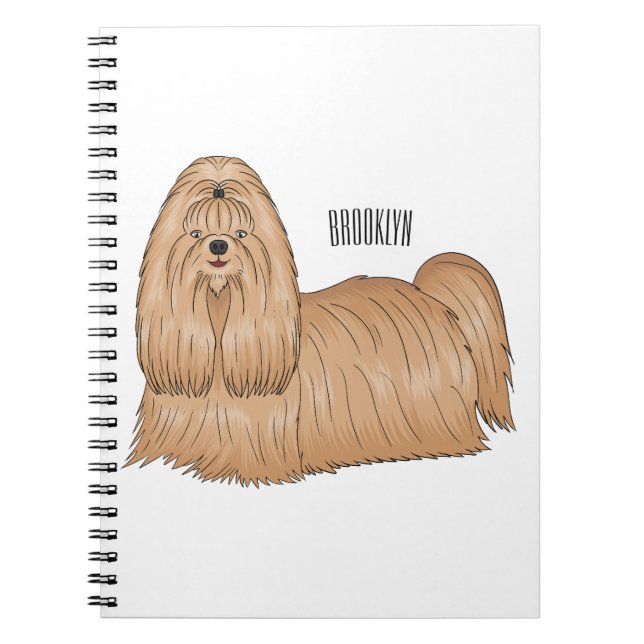 Caderno Espiral Imagem de desenho animado de cabelos longos Shih t (Frente)