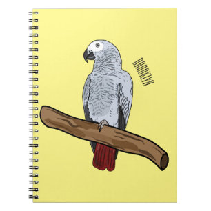 Caderno Espiral Imagem de desenho animado de cinza africana
