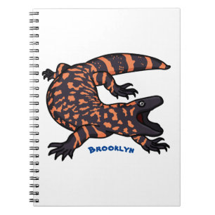 Caderno Espiral Imagem de desenho animado de lagarto monstro de gi
