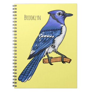 Caderno Espiral Imagem de desenho animado de pássaro azul