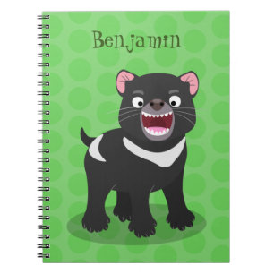 Caderno Espiral Imagem de desenho animado do demônio da Tasmânia,