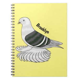 Caderno Espiral Imagem de desenho animado do pombo-escudo-saxão