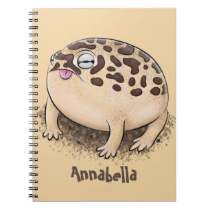 Caderno Espiral Imagem de desenho animado do sapo de chuva deserto