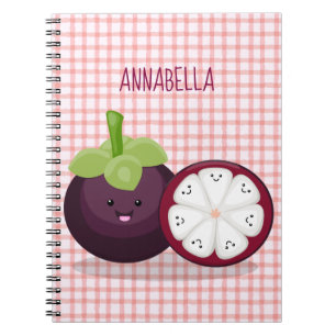 Caderno Espiral Imagem de desenho animado roxo e bonito