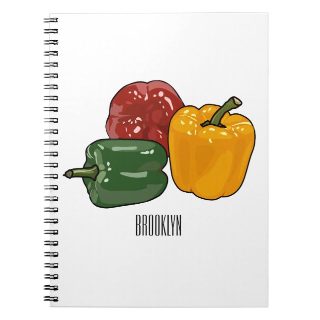 Caderno Espiral Imagem de desenho em Capsicum (Frente)