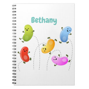 Caderno Espiral Imagem de desenhos animados de gellybeans felizes