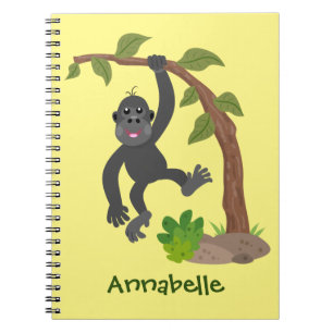 Caderno Espiral Imagem de desenhos animados de gorila, um bebê fe