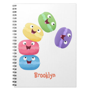 Caderno Espiral Imagem de desenhos animados de macarões engraçados